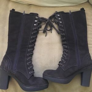 Juicy Couture brown lace-up suede boots